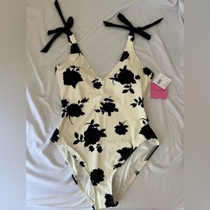 Kate Spade New York Floral Shoulder Bow Tie Swimsuit
